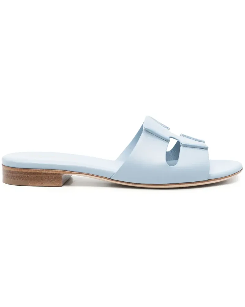 Rodo Pantoletten aus Leder - Blau Blau