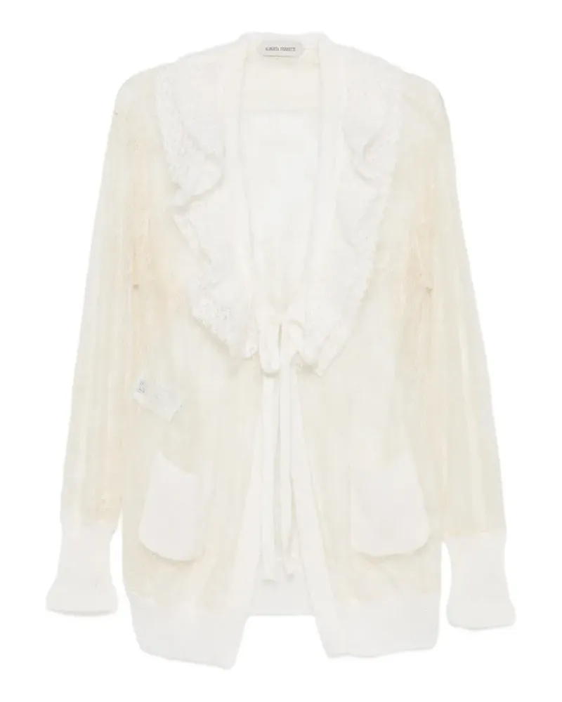 Alberta Ferretti Cardigan mit Spitzen-Overlay - Nude Nude