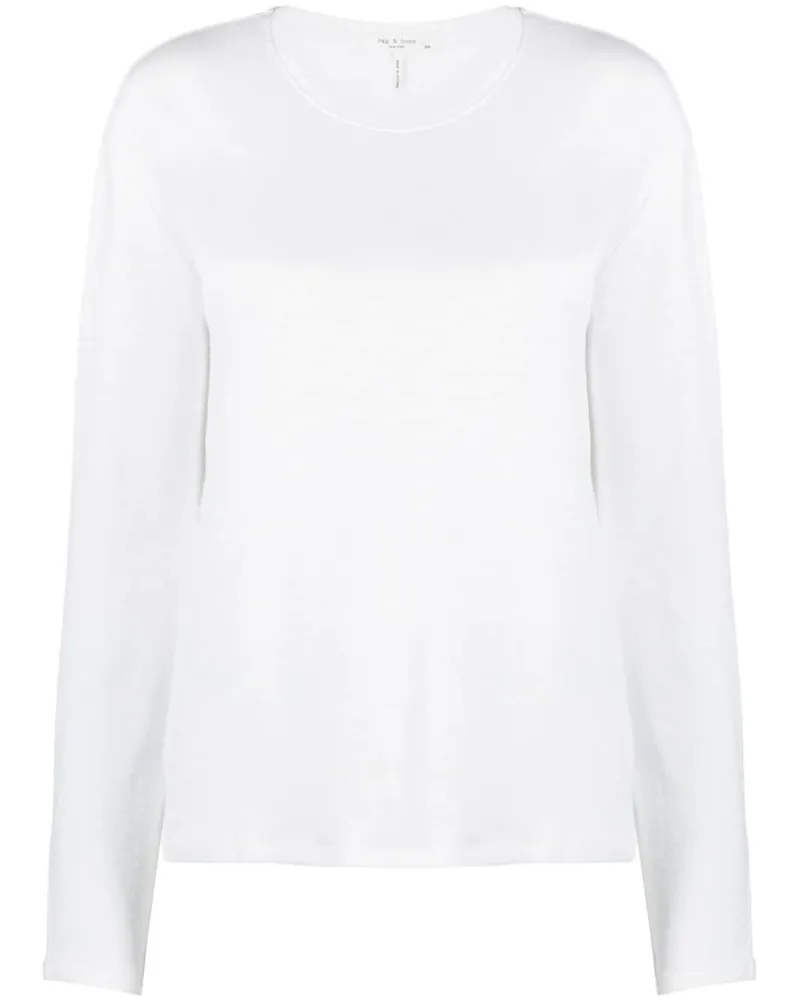 Rag & Bone Rundhals-Top mit tiefen Schultern - Weiß Weiß