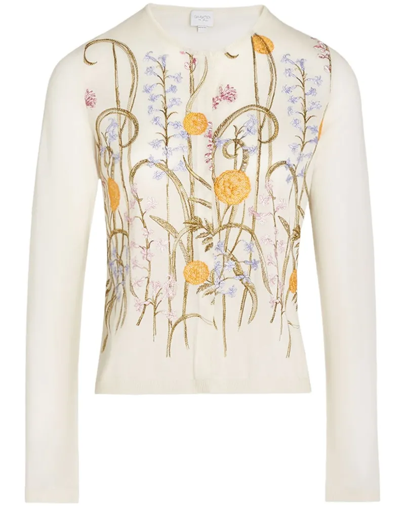 Giambattista Valli Marigold Cardigan mit Bouquets-Motiv - Weiß Weiß