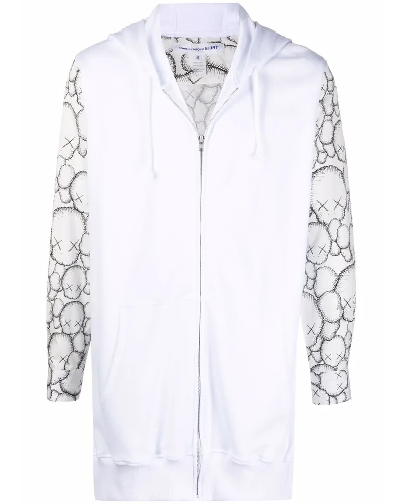 Comme des Garçons Kapuzenjacke mit grafischem Print - Weiß Weiß