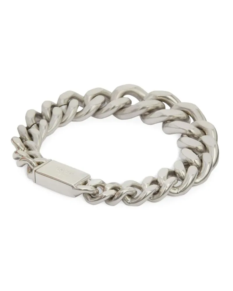 Jil Sander Panzerkettenarmband mit Logo-Gravur - Grau Grau