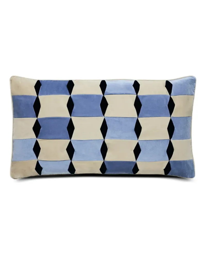 Christina Lundsteen Florence geometric velvet cushion - Nude Nude