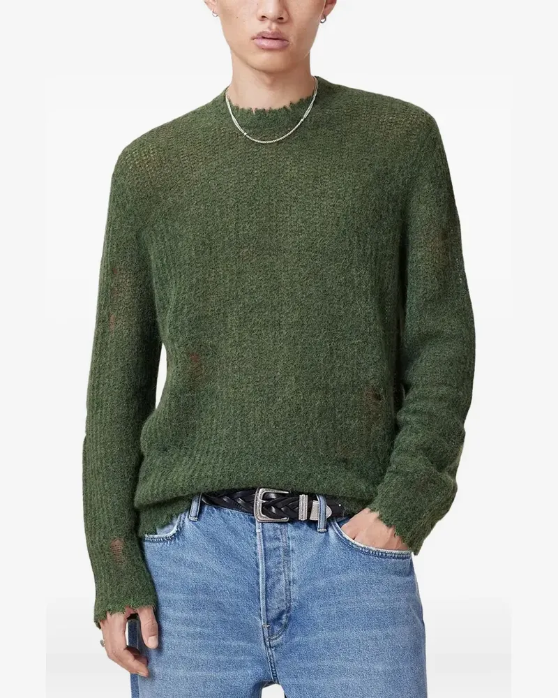 AllSaints Ausgefranster Pullover - Grün Grün