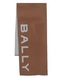 Bally Intarsien-Schal mit Logo Braun