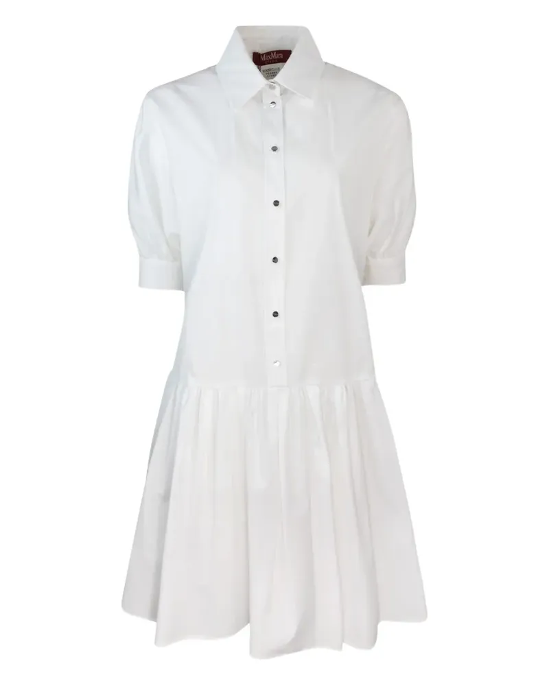 Max Mara Caronte Hemdkleid mit Puffärmeln - Weiß Weiß