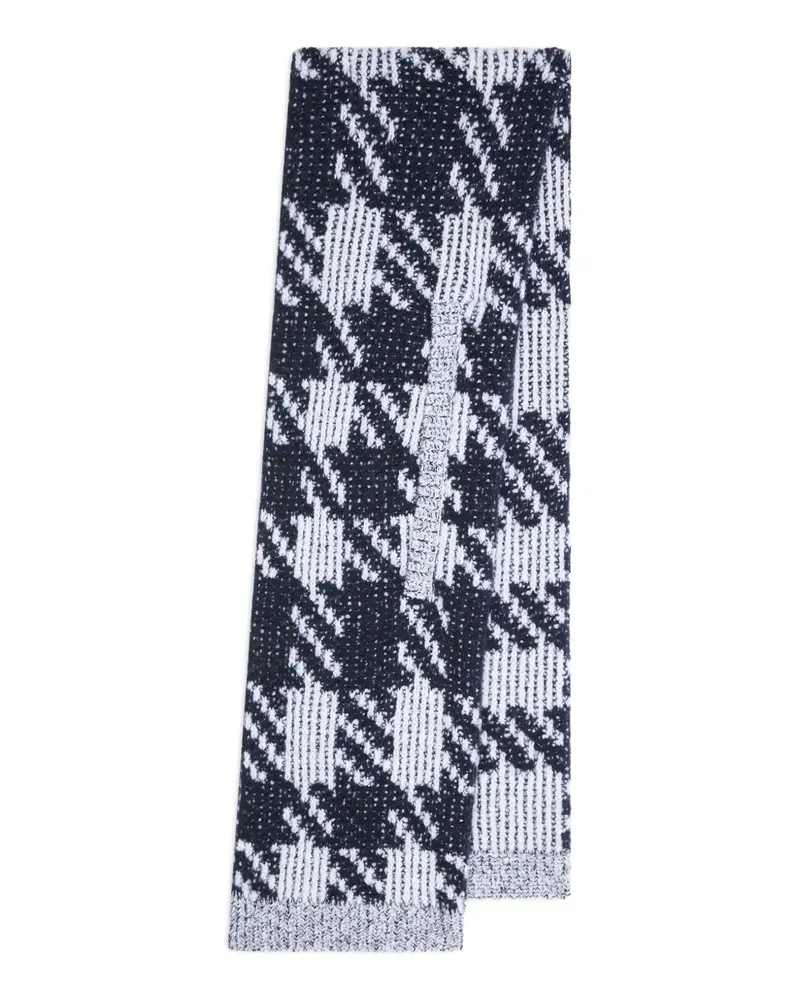 Dries van Noten Schal mit Hahnentrittmuster - Blau Blau