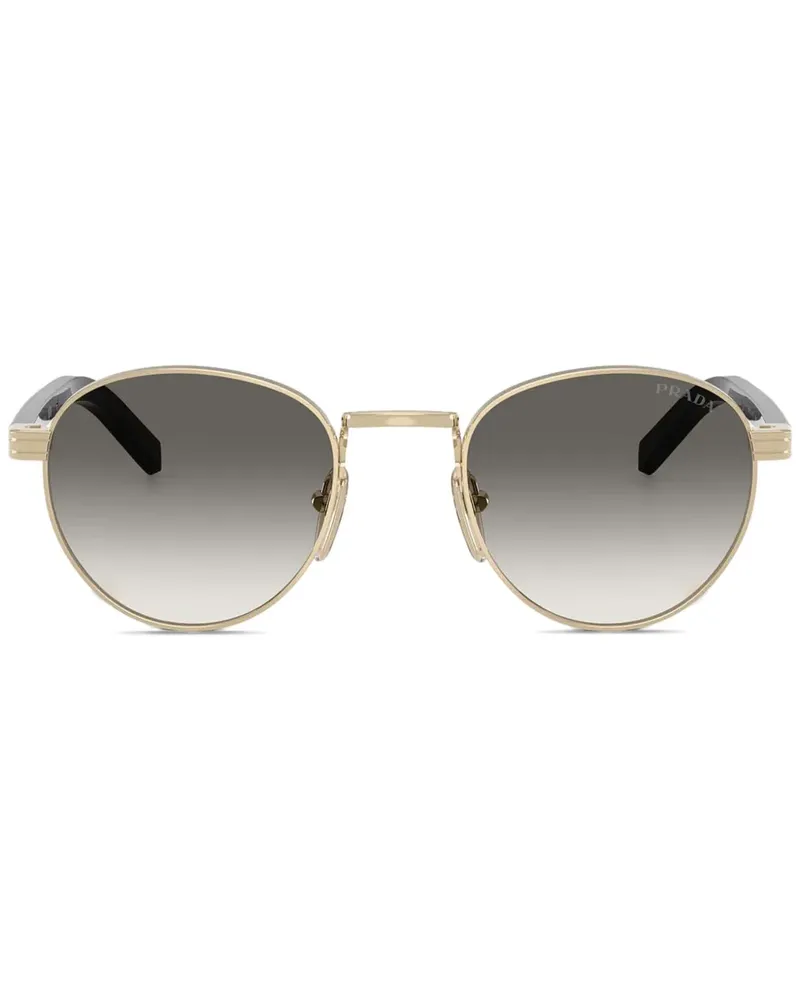 Prada Sonnenbrille mit rundem Gestell - Gold Gold