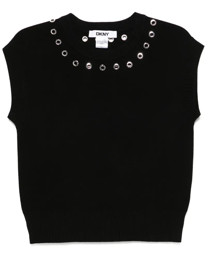 DKNY Top mit Ösendetail - Schwarz Schwarz