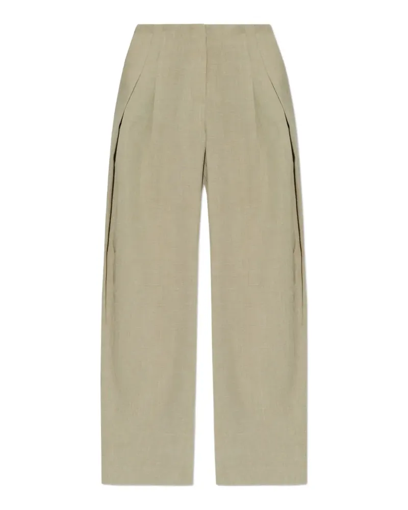 IRO Wide-Leg-Hose mit Bundfalten - Grün Grün