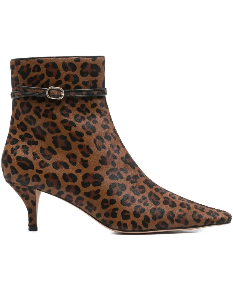 Twin-Set Stiefeletten mit Leoparden-Print 70mm - Braun Braun