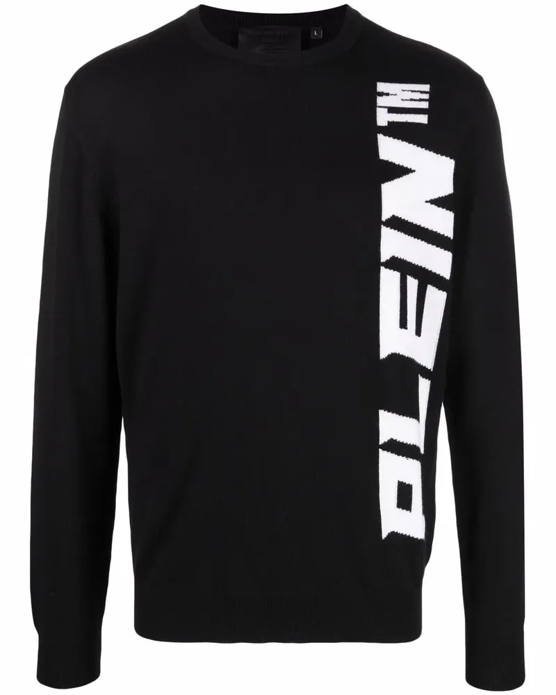 Philipp Plein Pullover mit Logo-Print - Schwarz Schwarz