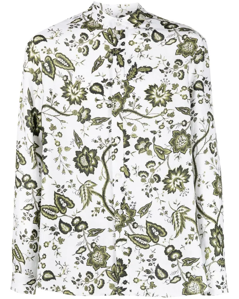 Erdem Leinenhemd mit Blumen-Print Weiß