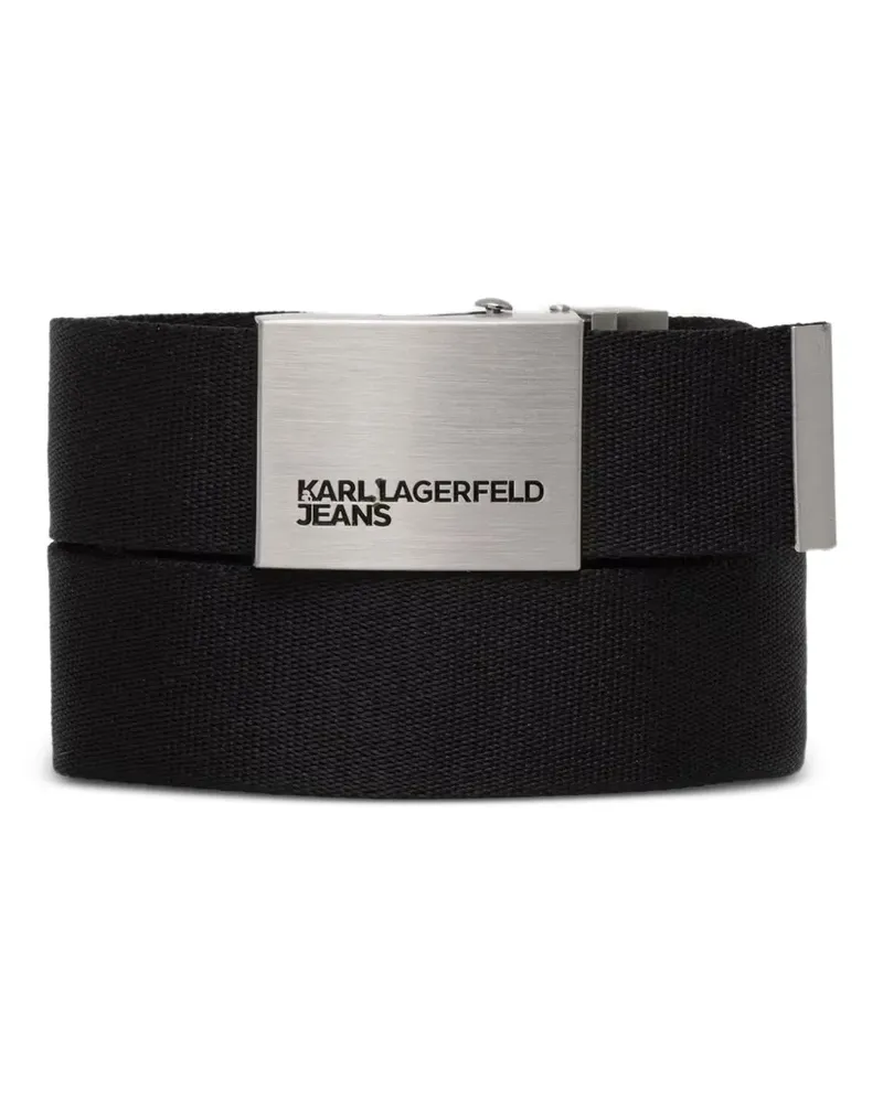 Karl Lagerfeld reversible logo-print belt - Schwarz Schwarz