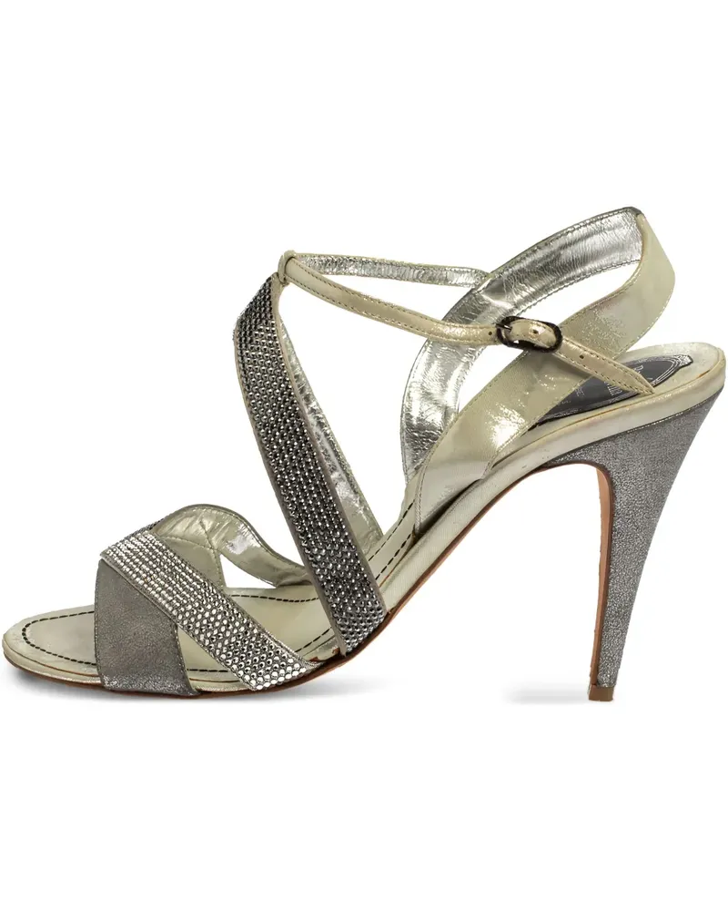 René Caovilla Pre-owned Sandalen mit Kristallen 105mm - Silber Silber