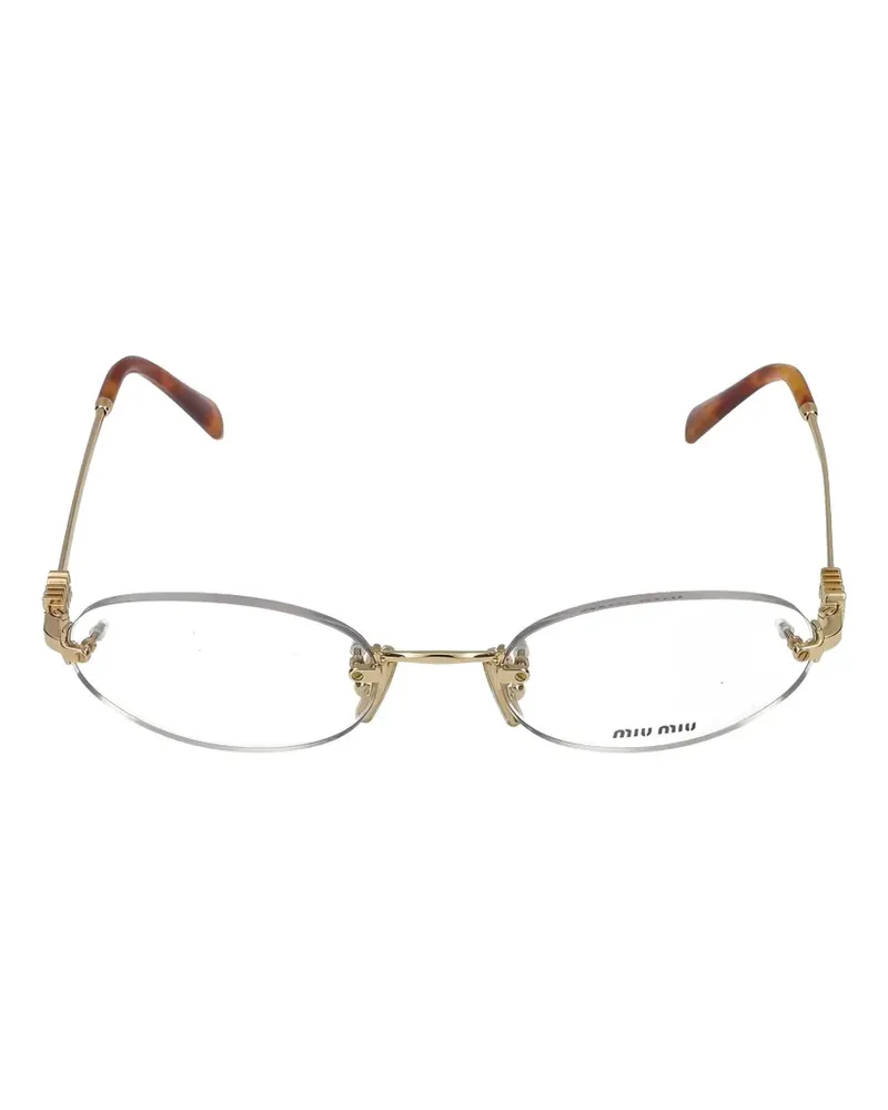 Miu Miu rimless oval-frame glasses - Gold Gold