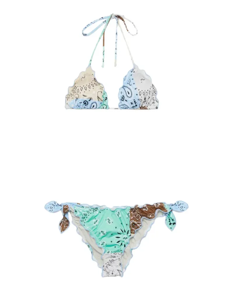 MC2 Saint Barth Sarius bandana-print bikini - Blau Blau