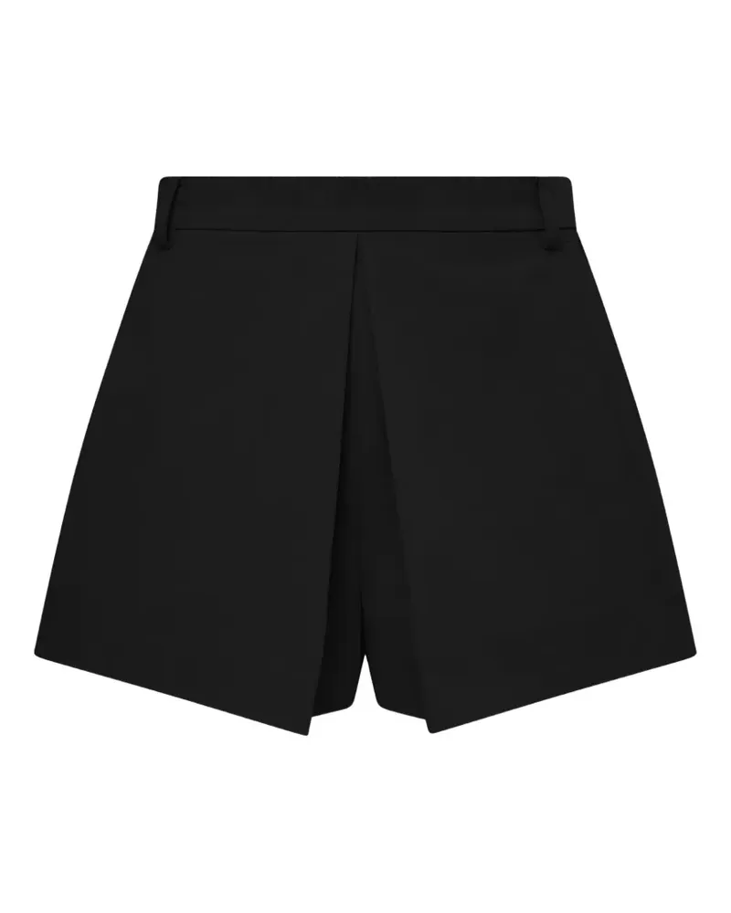 pushBUTTON pleated A-line shorts - Schwarz Schwarz