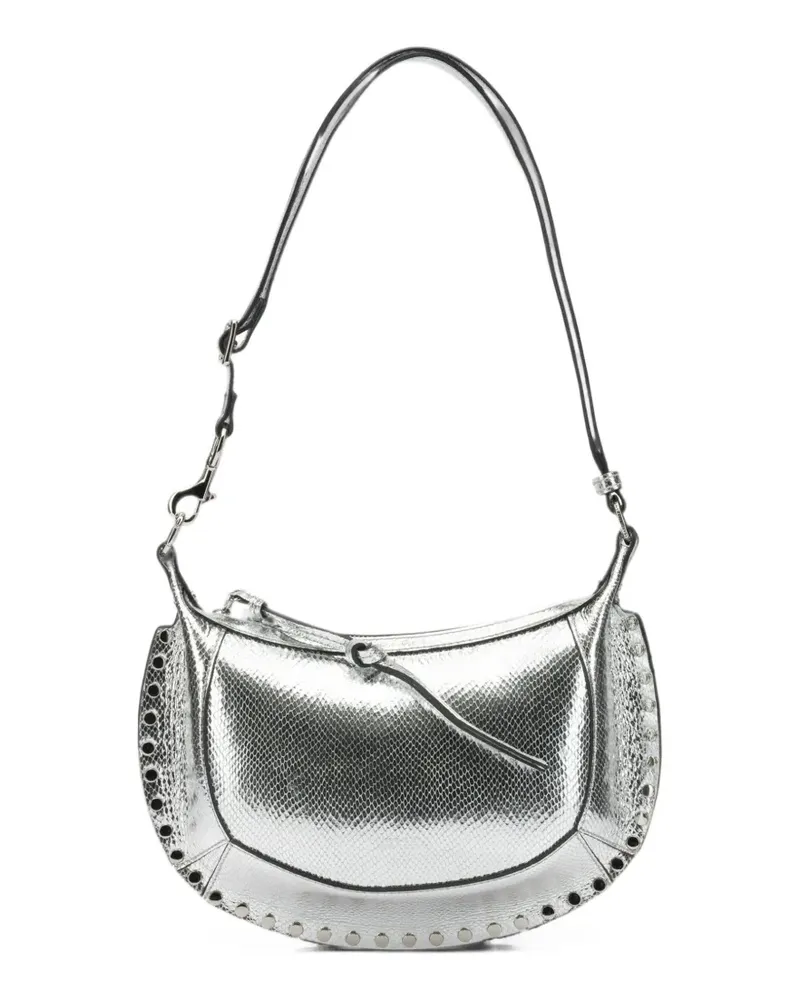 Isabel Marant Oskan Moon snakeskin-effect studded shoulder bag - Silber Silber
