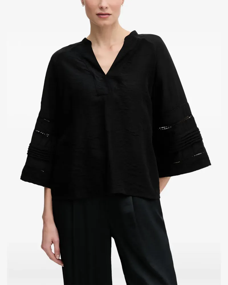 Mos Mosh Aleysa Nila pleated-sleeve crinkled blouse - Schwarz Schwarz