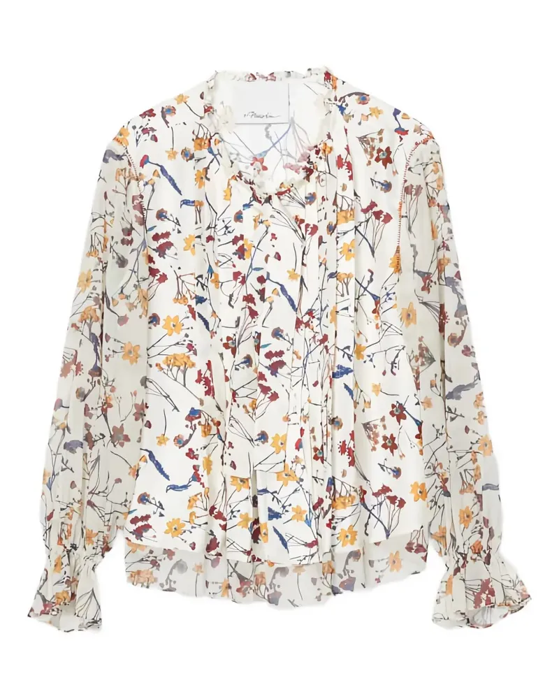 3.1 phillip lim Gerüschte Bluse mit Blumenmuster - Nude Nude