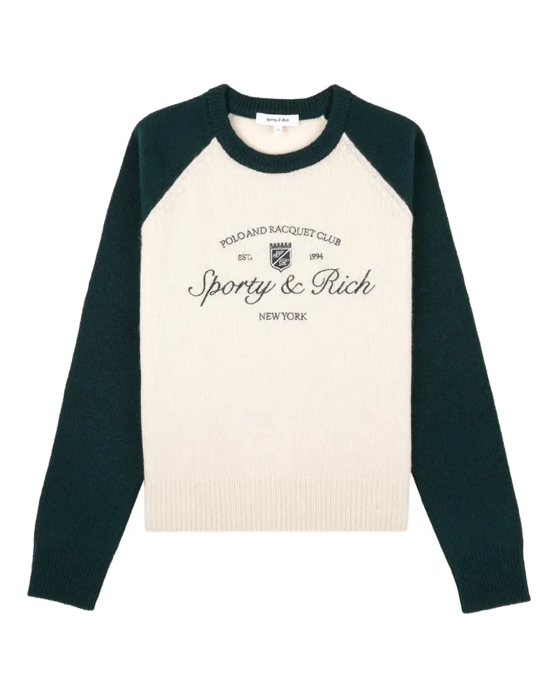 SPORTY & RICH long-sleeved embroidered sweater - Nude Nude
