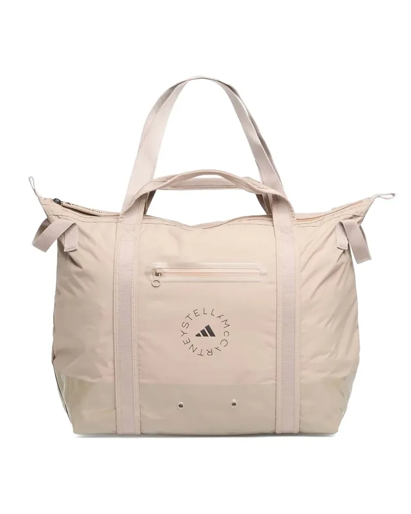 adidas x Stella McCartney logo-detail tote bag - Nude Nude