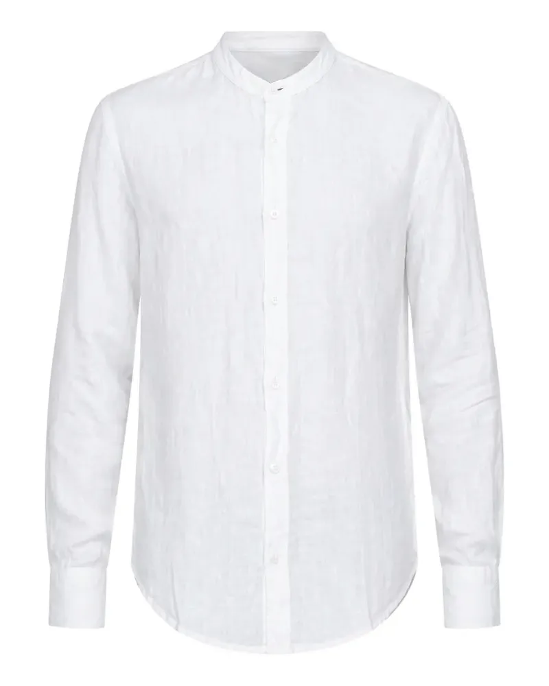 Blauer band-collar shirt - Weiß Weiß