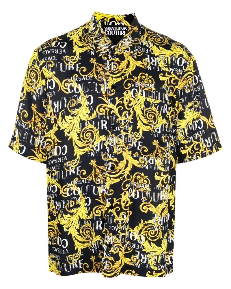 Versace Jeans Hemd mit Barock-Print - Schwarz Schwarz