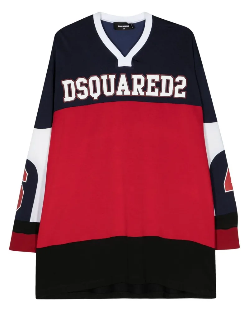 Dsquared2 T-Shirt in Colour-Block-Optik - Rot Rot
