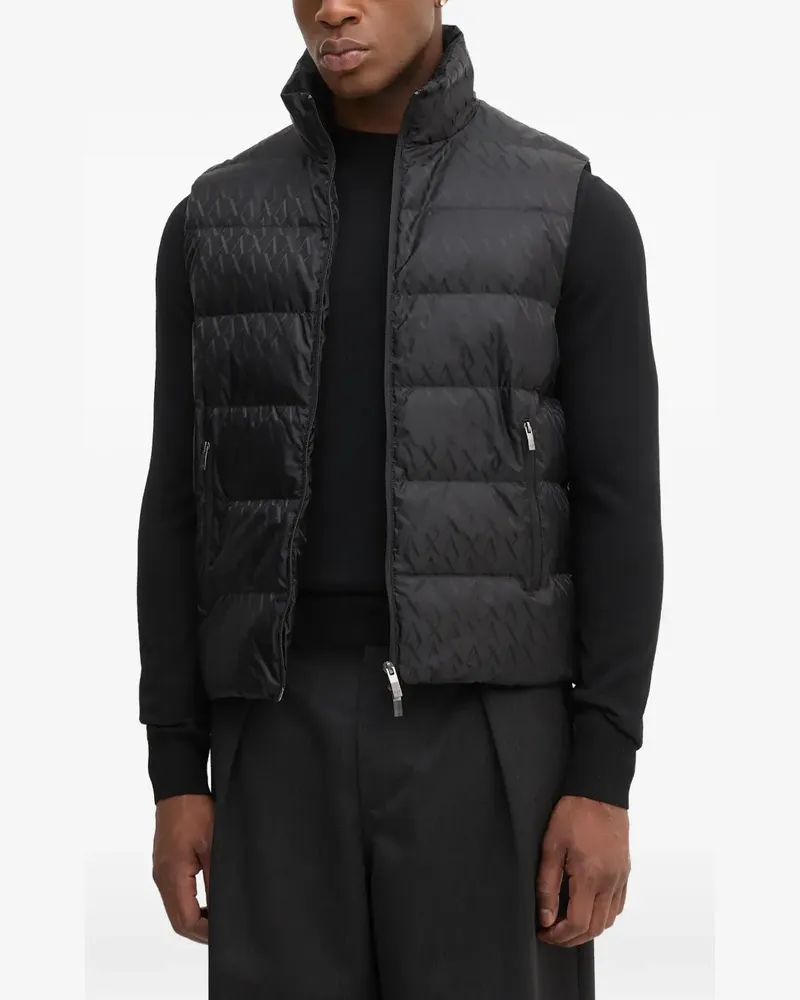 Armani Exchange logo-print quilted gilet - Schwarz Schwarz