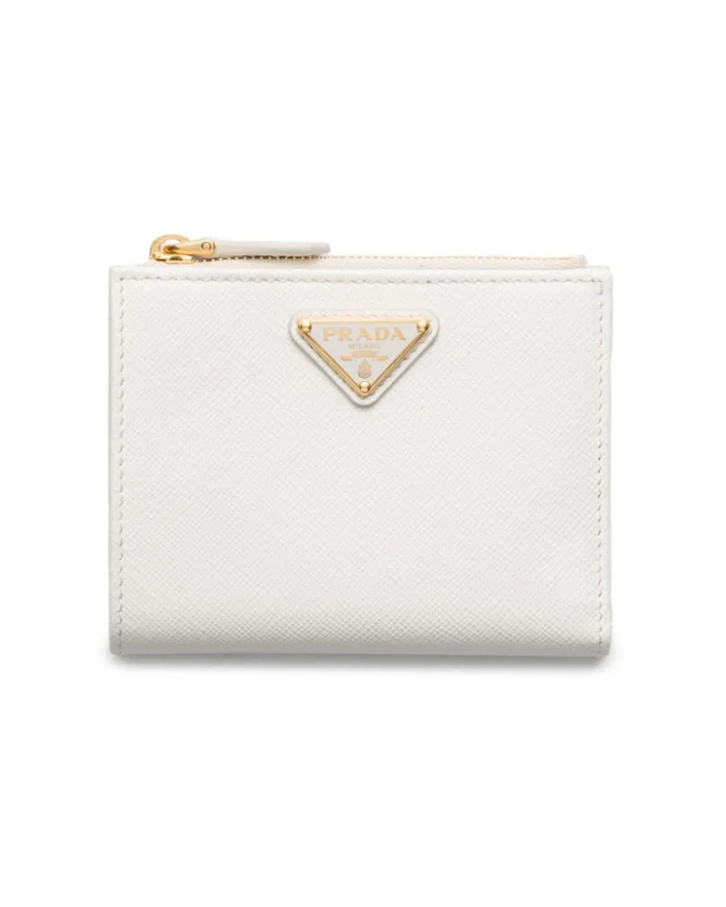 Prada Kleines Portemonnaie aus Saffiano-Leder - Weiß Weiß