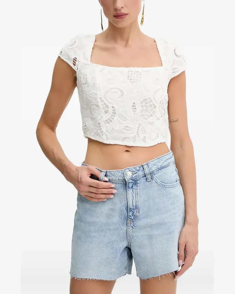 Guess guipure-lace cropped top - Weiß Weiß
