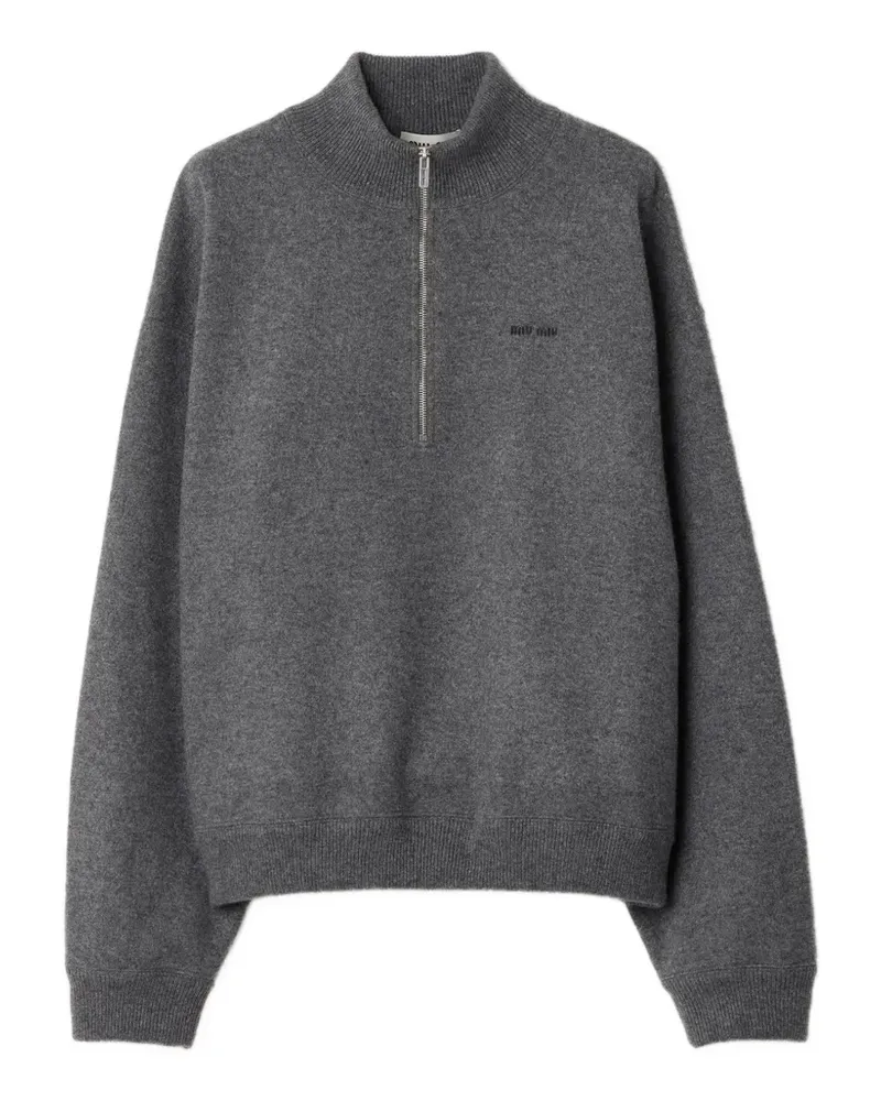Miu Miu Sweatshirt mit Reißverschluss - Grau Grau