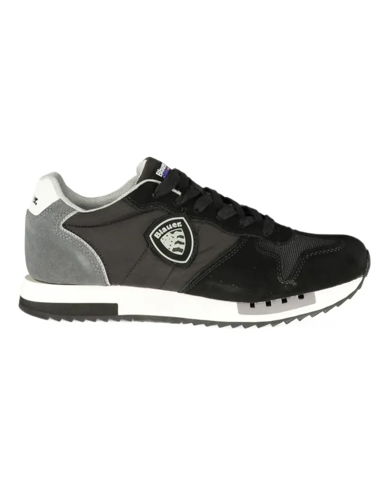 Blauer Queens Sneakers mit Logo-Patch - Schwarz Schwarz