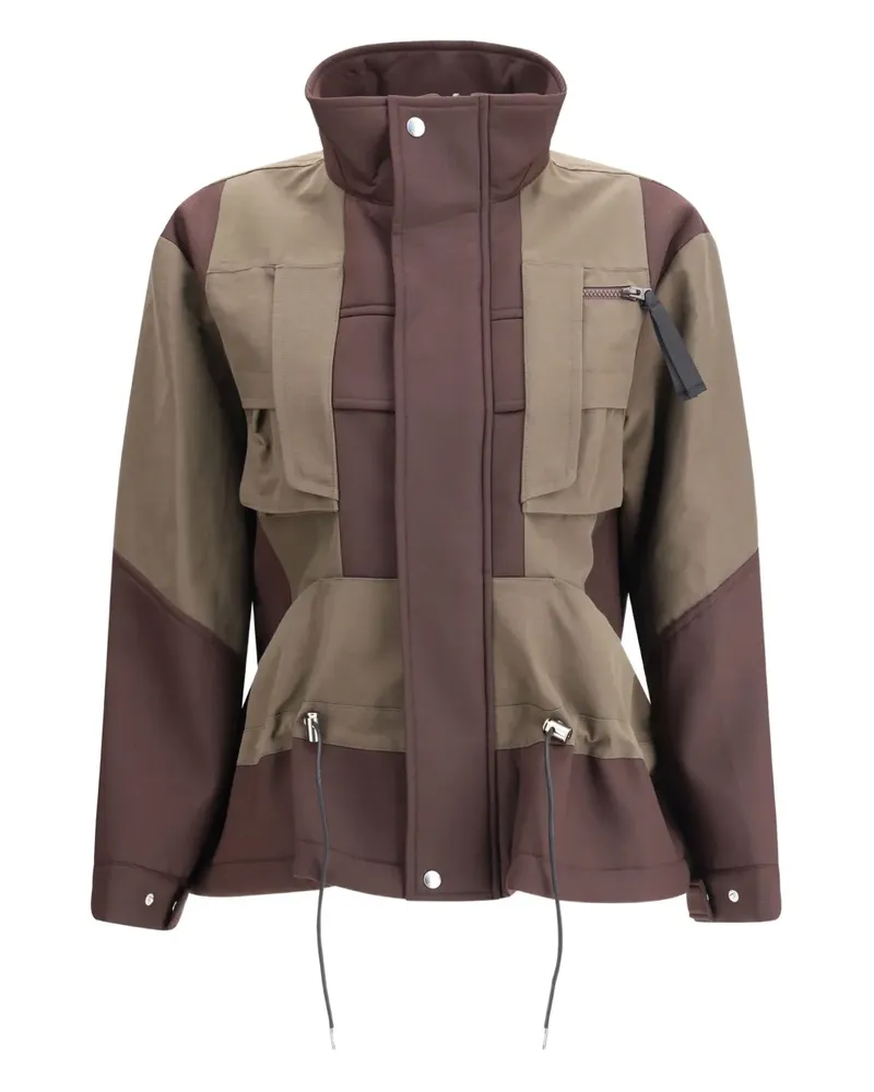 Sacai Bomberjacke mit Stehkragen - Nude Nude