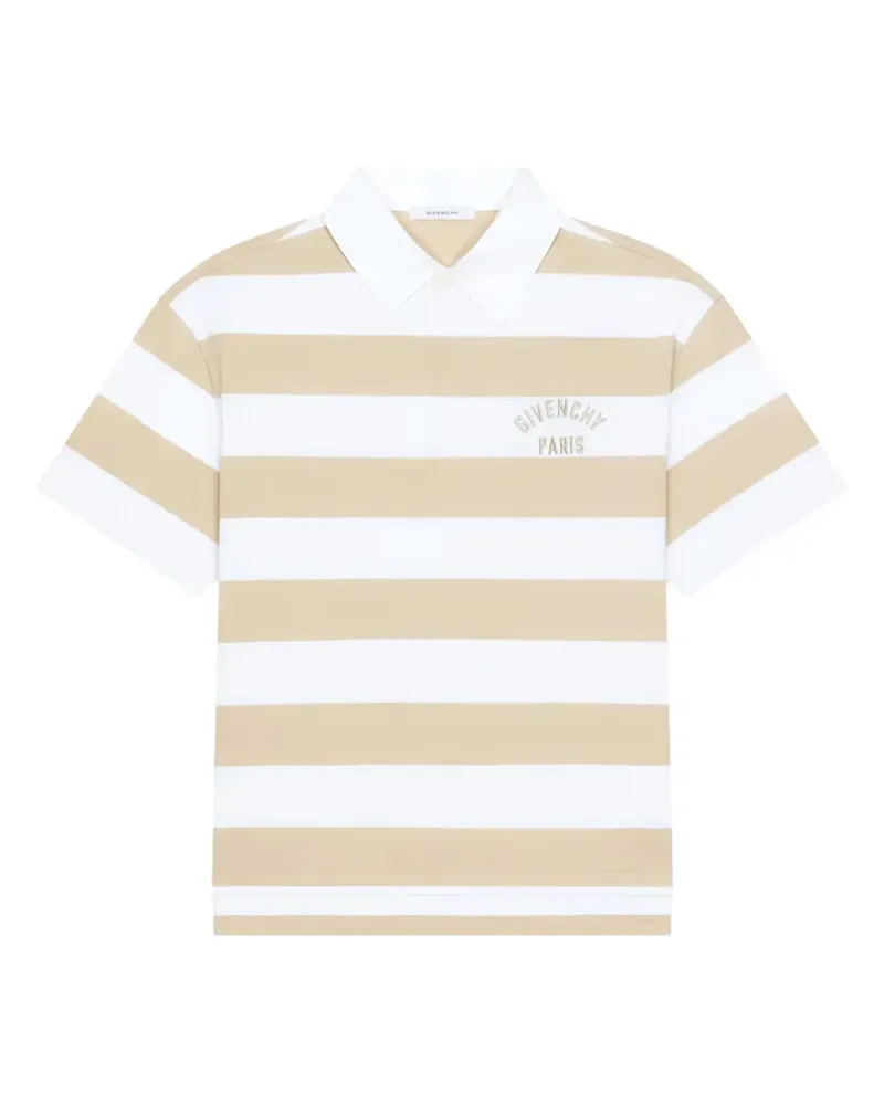 Givenchy striped polo in cotton with  Paris embroidery - Nude Nude