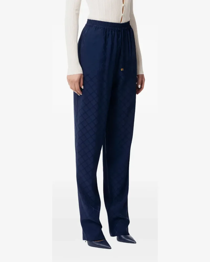Elisabetta Franchi Hose aus Rautenjacquard - Blau Blau