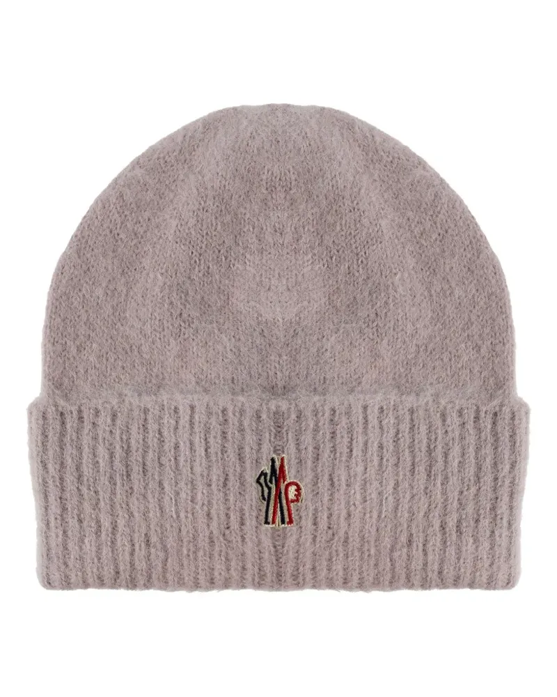 Moncler ribbed logo beanie - Violett Violett