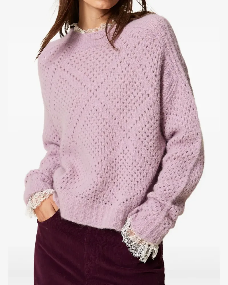 Twin-Set Pullover mit Rautenmuster - Violett Violett