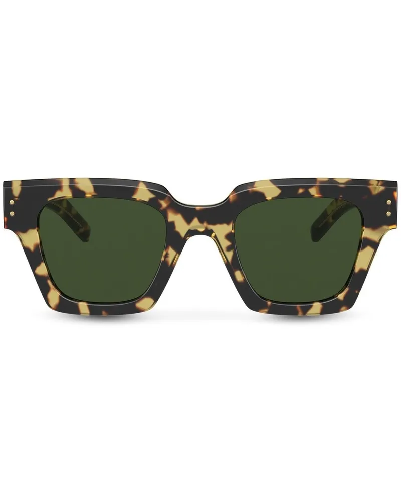 Dolce & Gabbana Eckige Corallo Sonnenbrille - Schwarz Schwarz