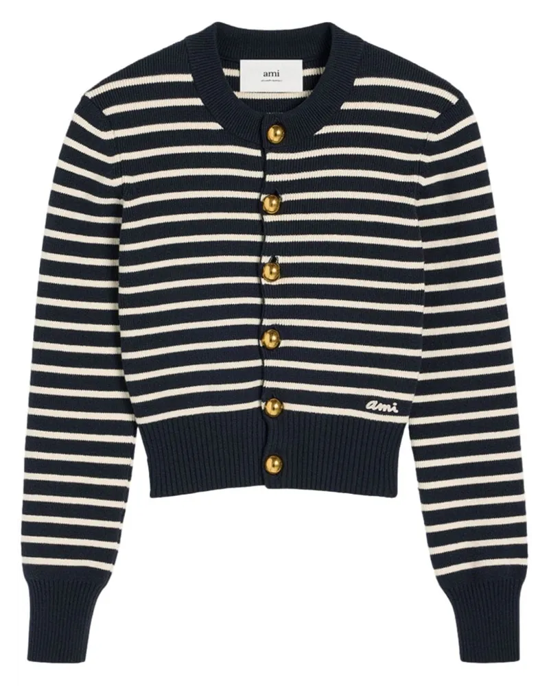 AMI Paris Gestreifter Cardigan - Blau Blau