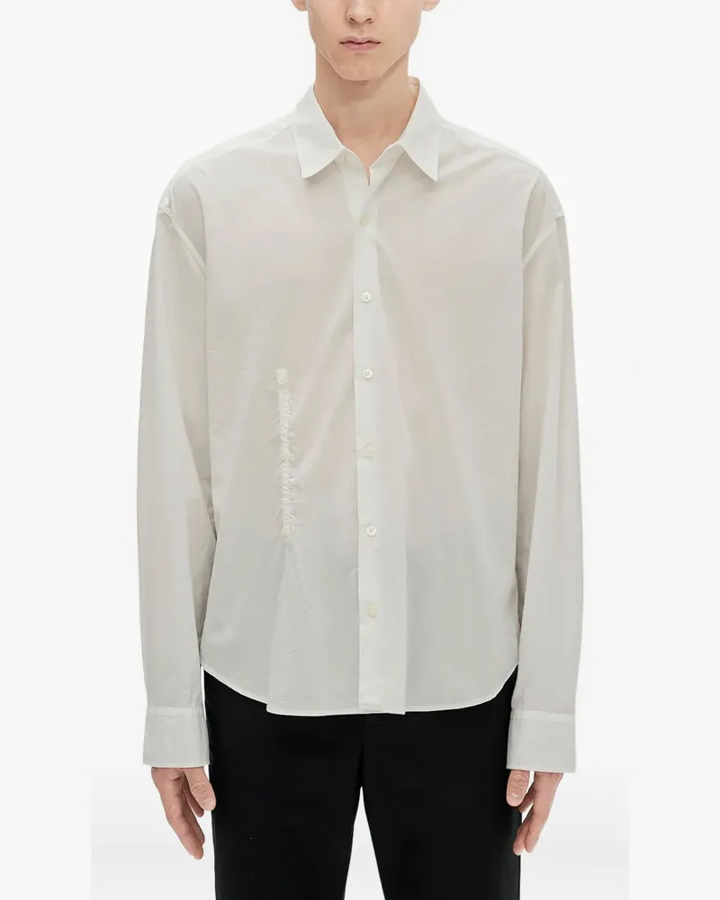 Ann Demeulemeester text-print cotton shirt - Weiß Weiß