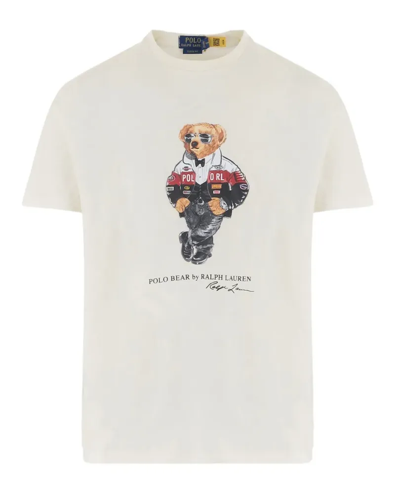 Ralph Lauren T-Shirt mit Polo Bear - Nude Nude