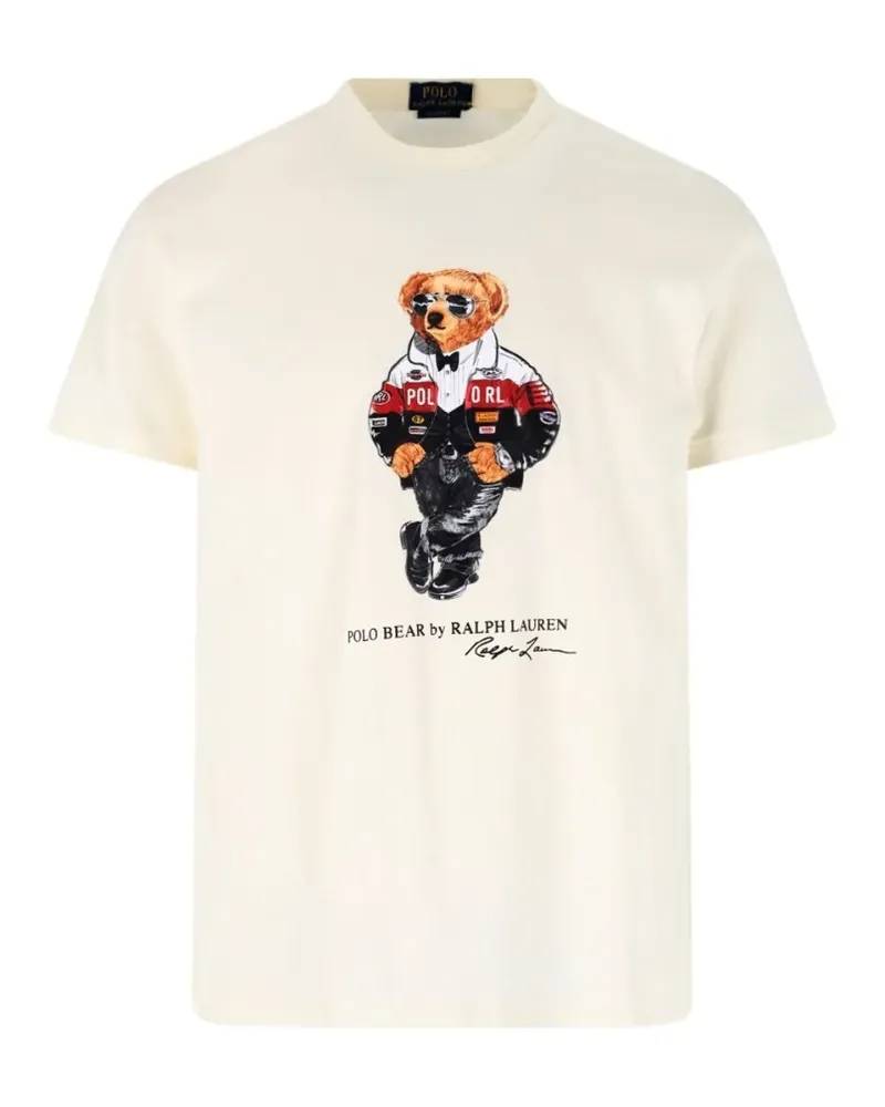Ralph Lauren T-Shirt mit Polo Bear - Nude Nude