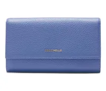 Metallic-Portemonnaie mit Klappe - Blau