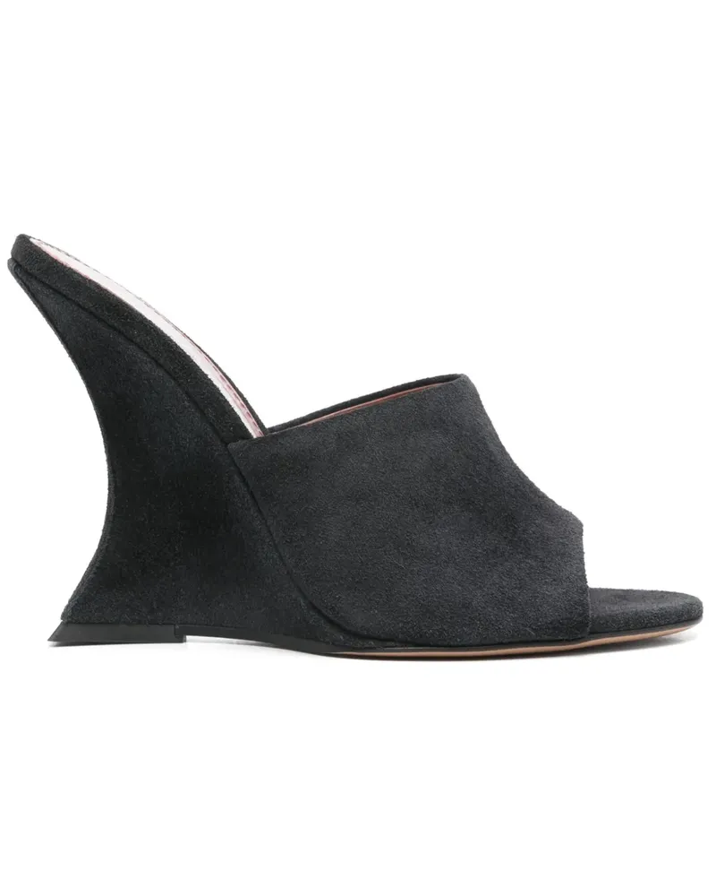 Paris Texas Mules aus Wildleder 105mm - Schwarz Schwarz
