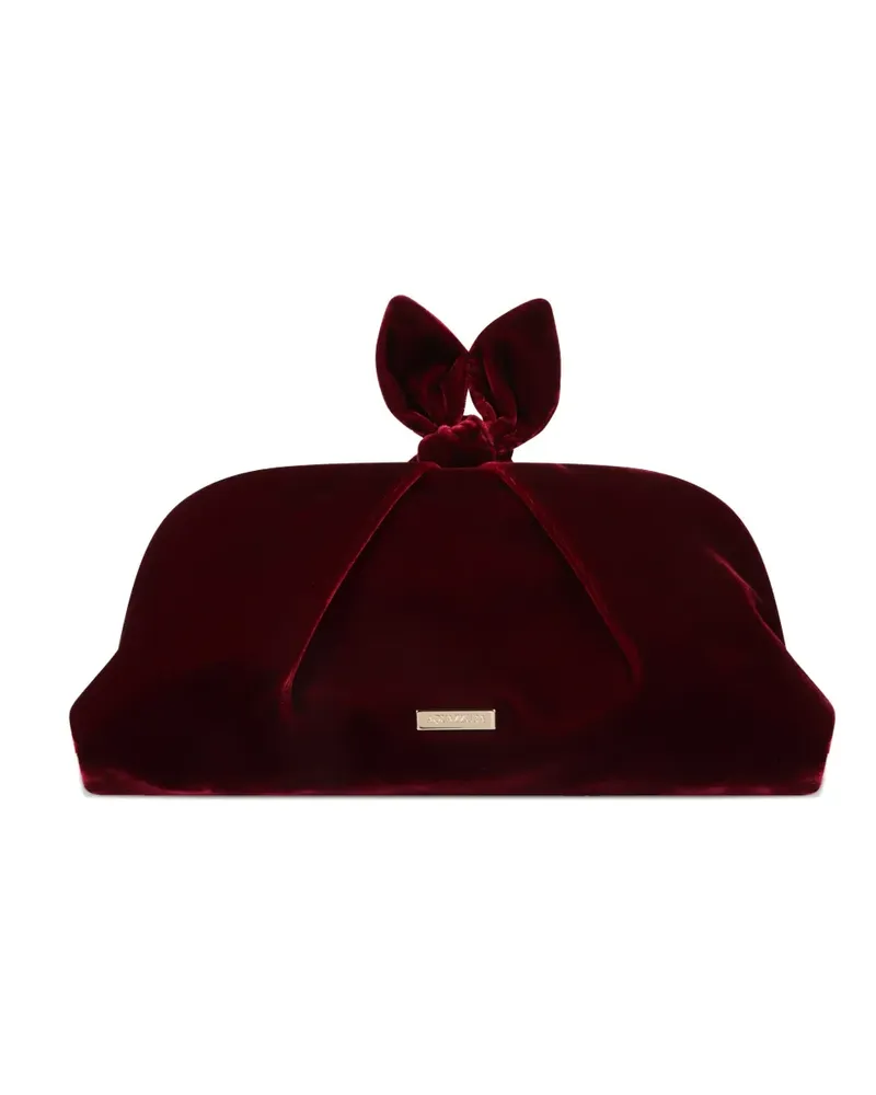 Aquazzura Clutch aus Samt mit Schleife - Rot Rot