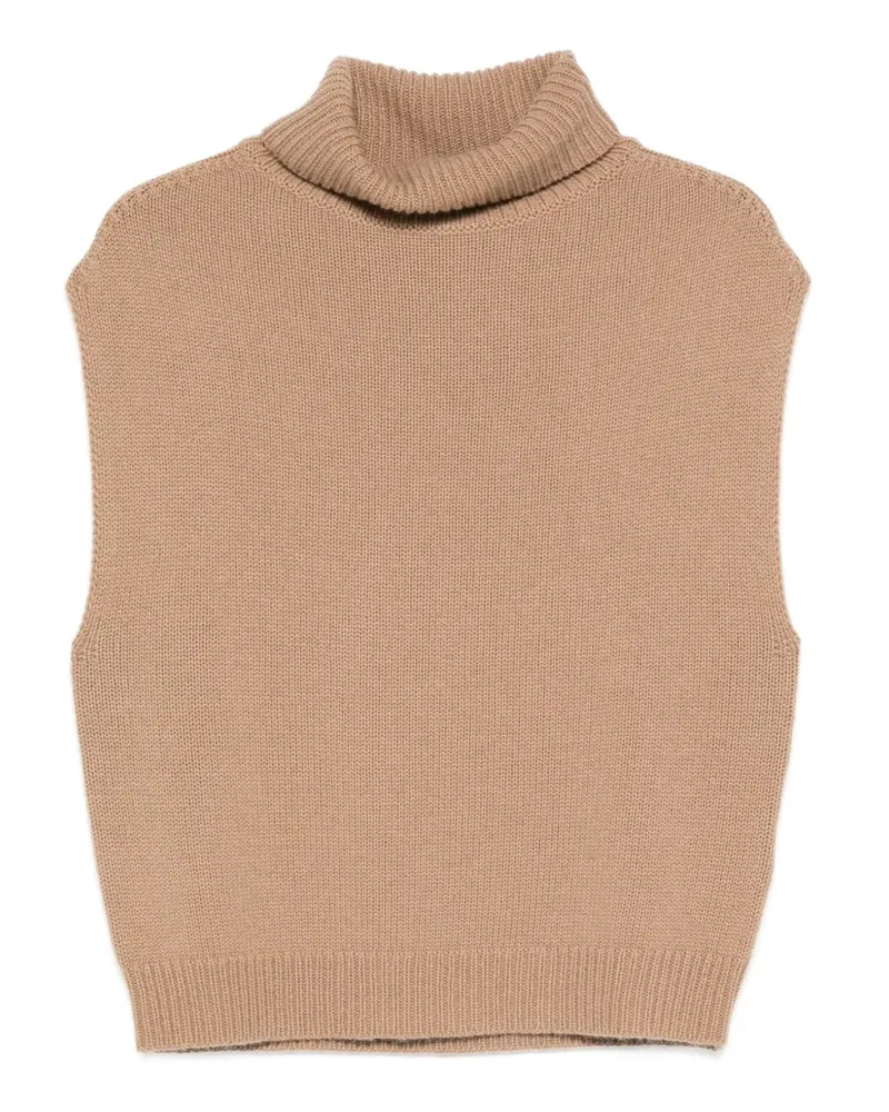 ALLUDE roll-neck vest - Nude Nude