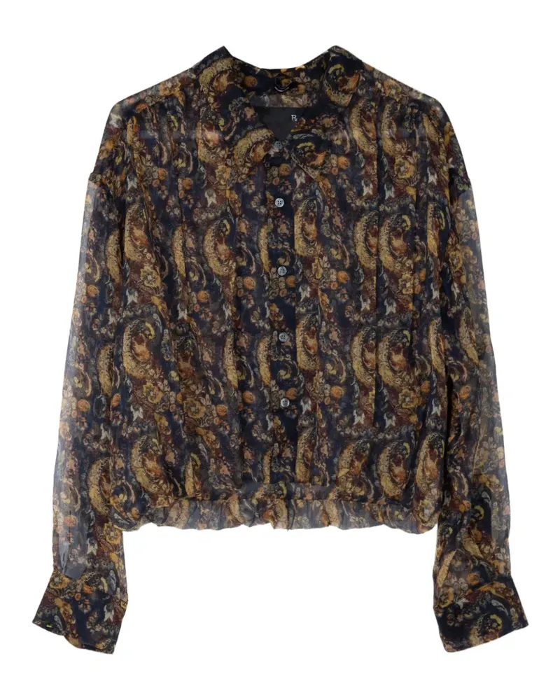 R13 paisley bubble shirt - Schwarz Schwarz